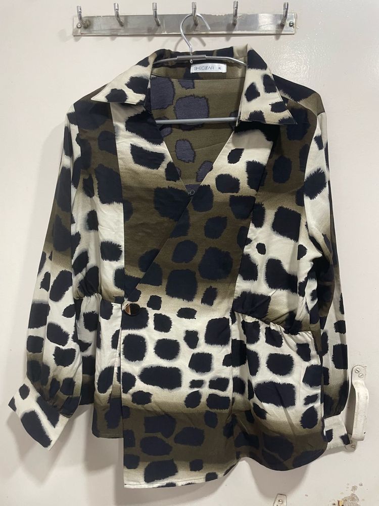 Patterned Long Sleeve Top