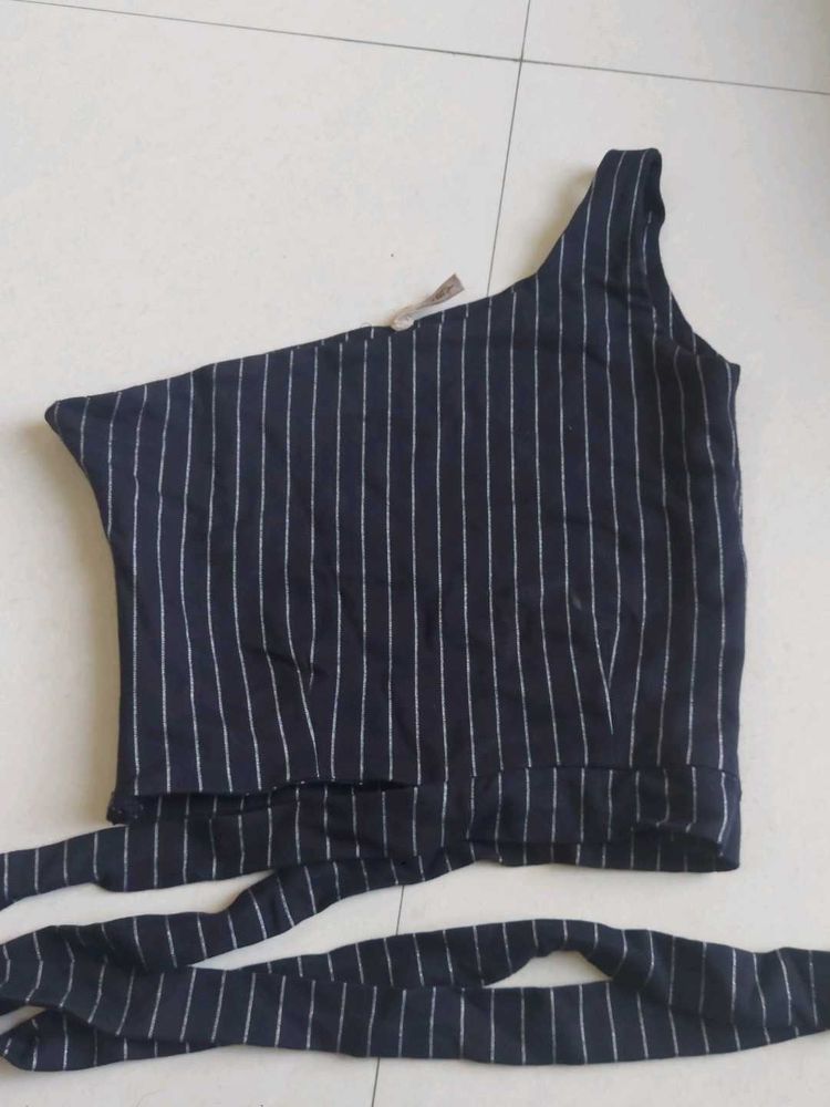 Striped One-Shoulder Top