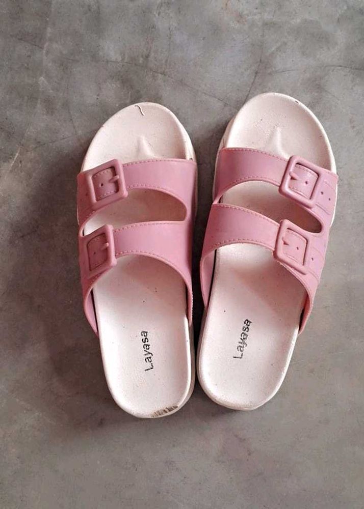 Pink Buckle Slides