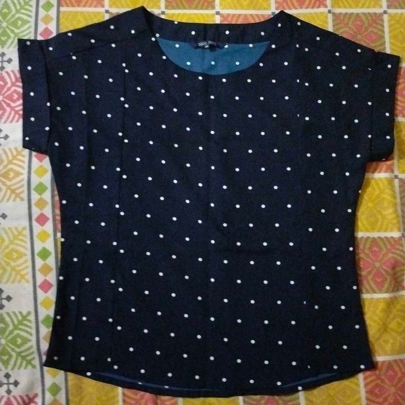 Polka Dot Top (Navy Blue, M size).