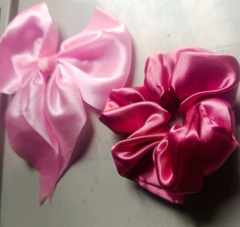 Red&amp;Pink Bow &amp; Scrunchie Set