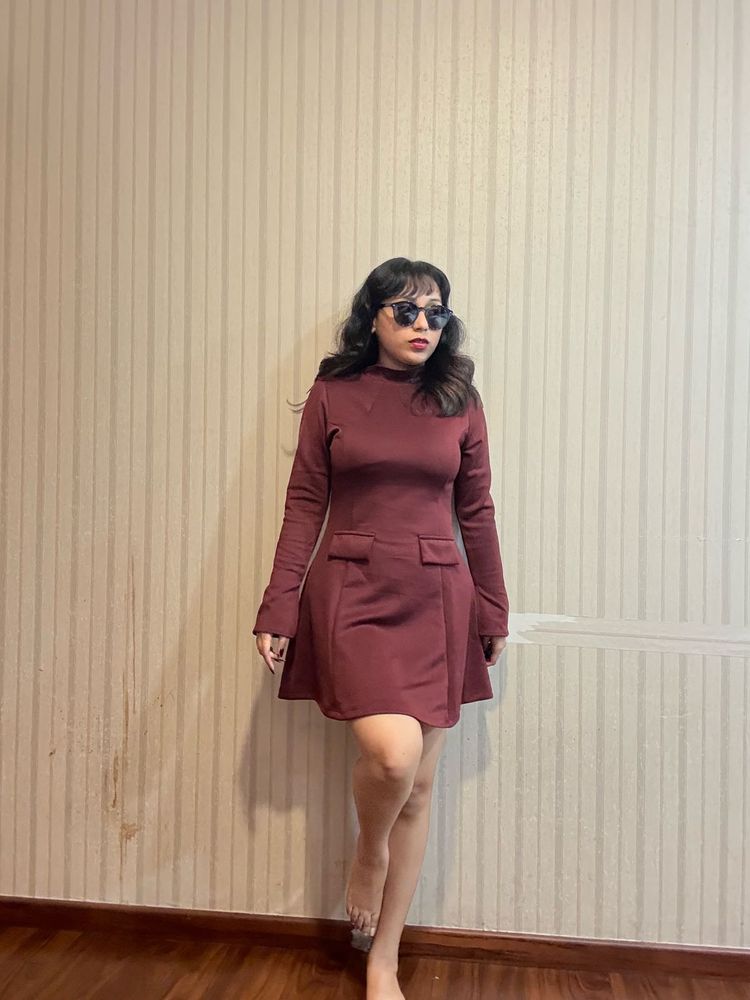 Maroon Mini Dress