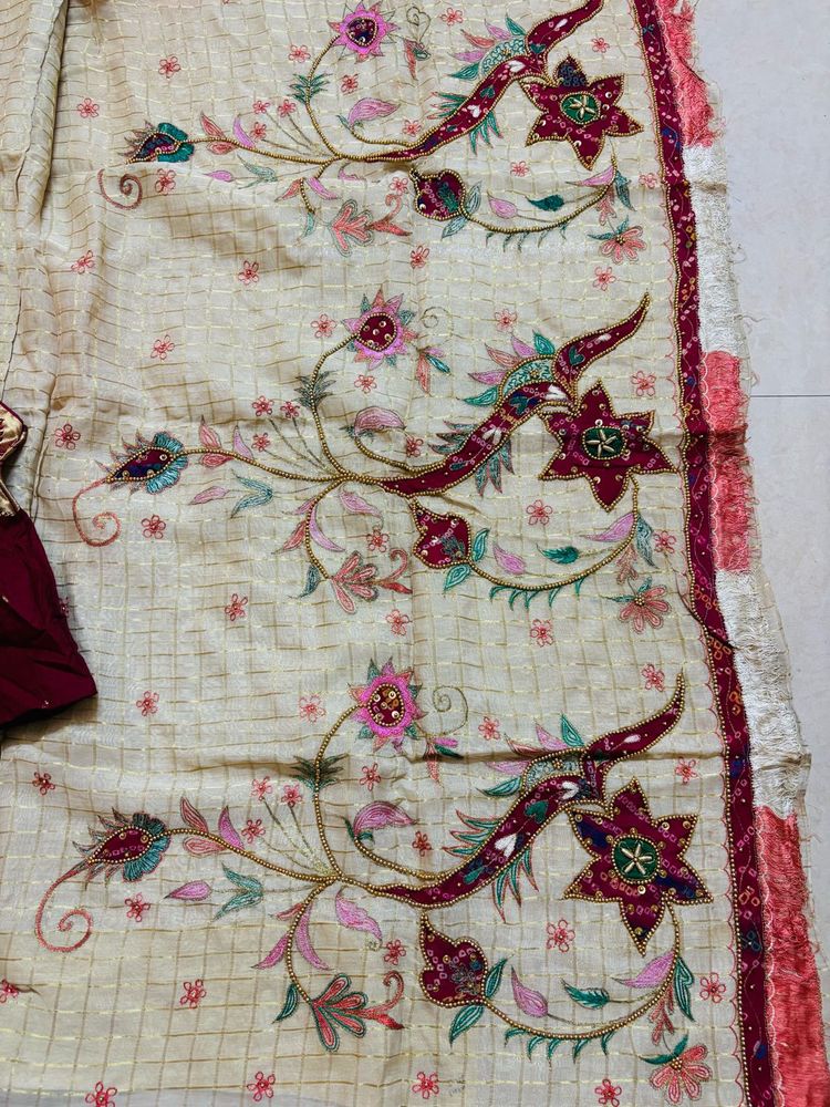 Embroidered saree with blouse