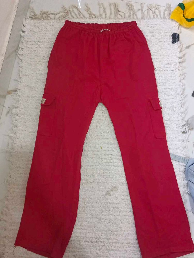 Apple Plus Red Cargo Pant