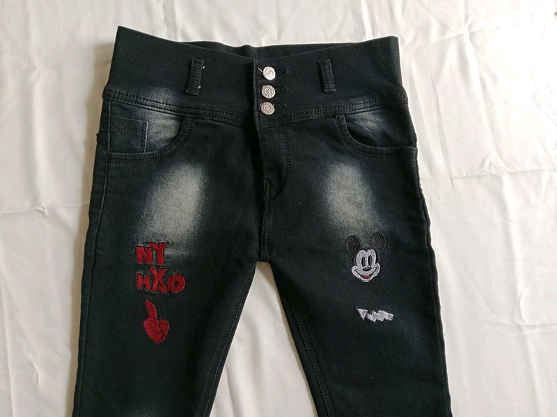 Black Shaded Embroidered Jean&#39;s