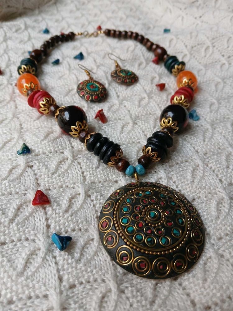 Multicolour Tibetian Jewellry Set
