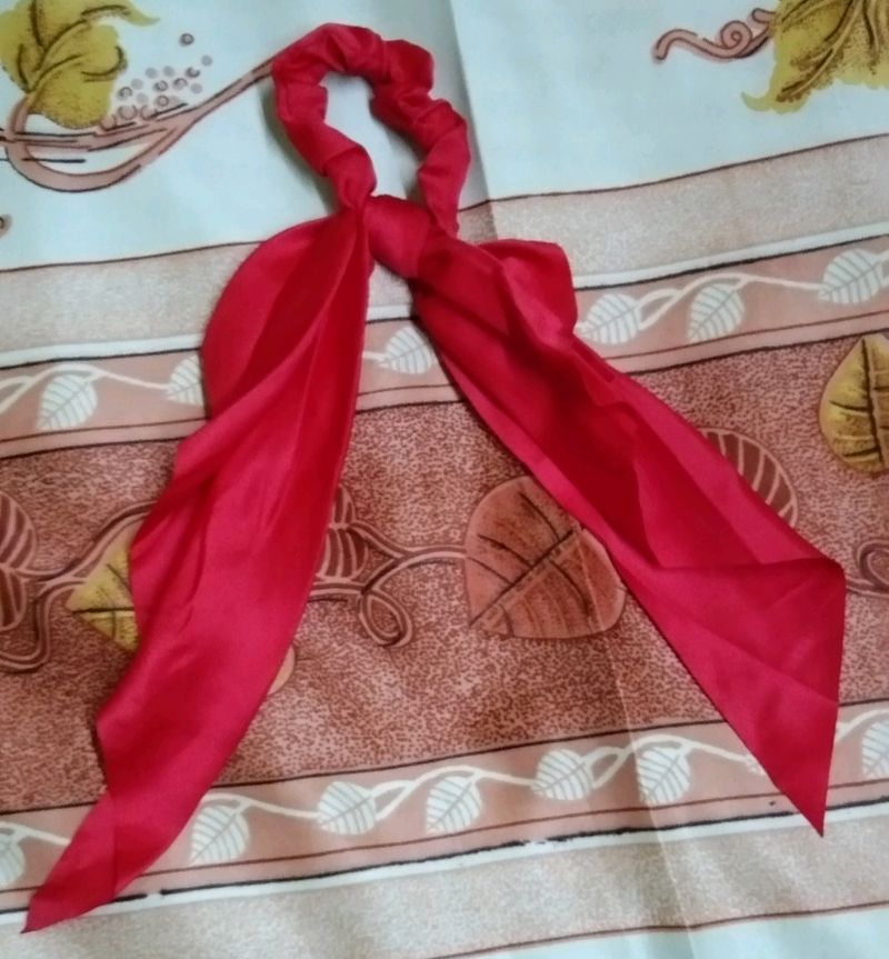 Red Hair Scarf Scrunchie Unused