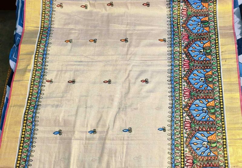 Madhubani Sari Handwork (Fix Price)