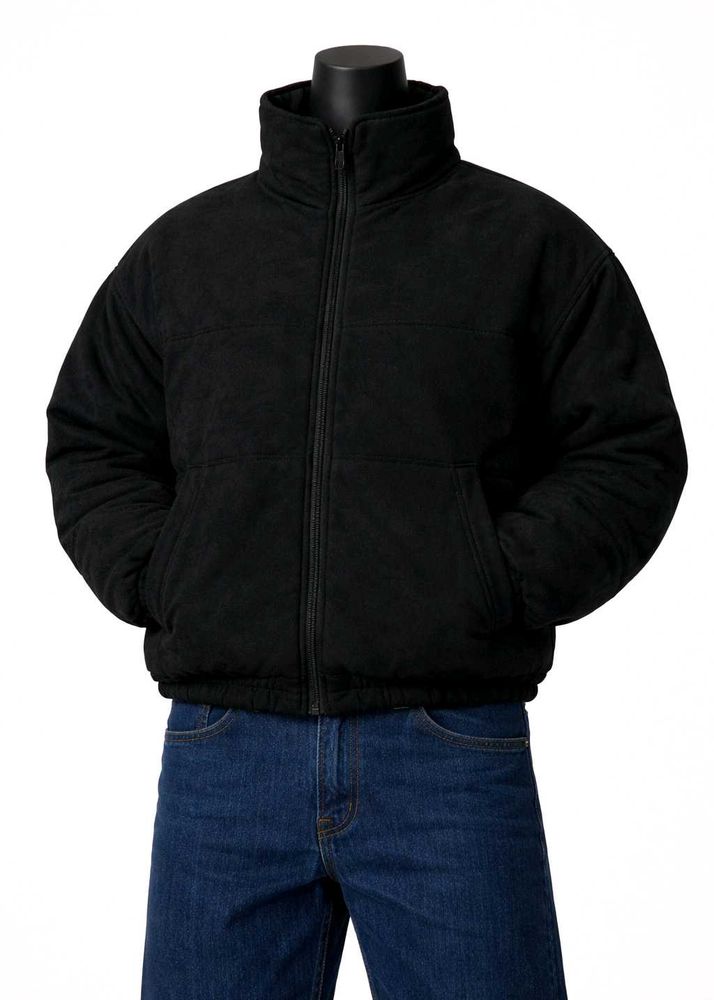 Black High Neck Puffer Jacket