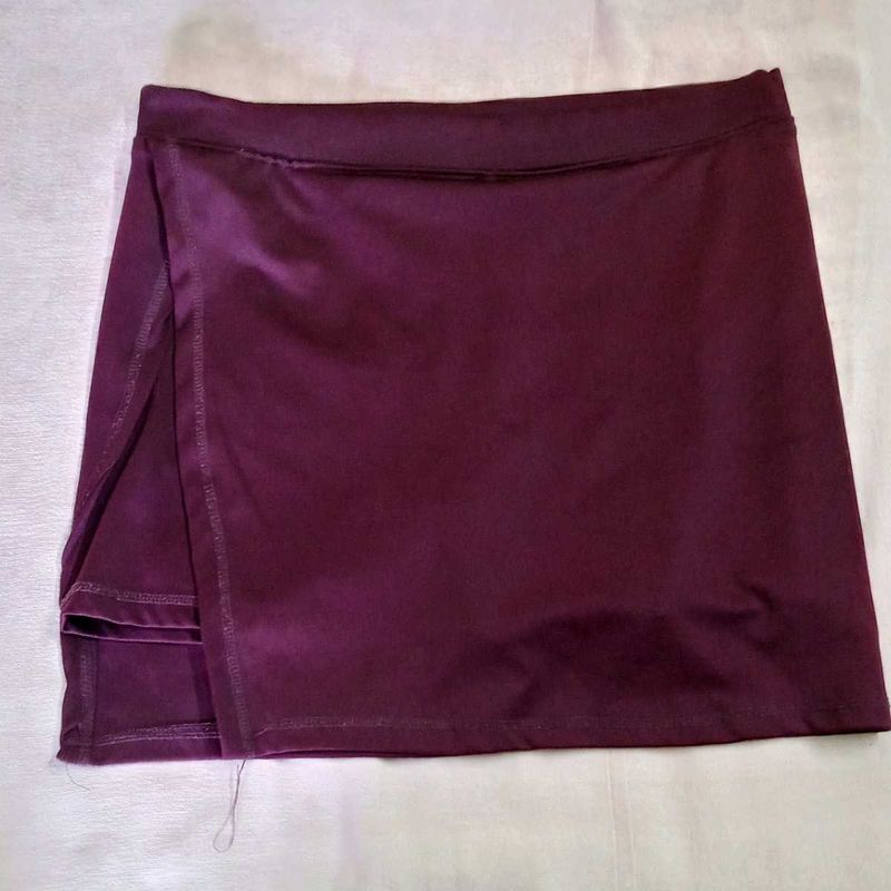 Slim fit high waist mini skort