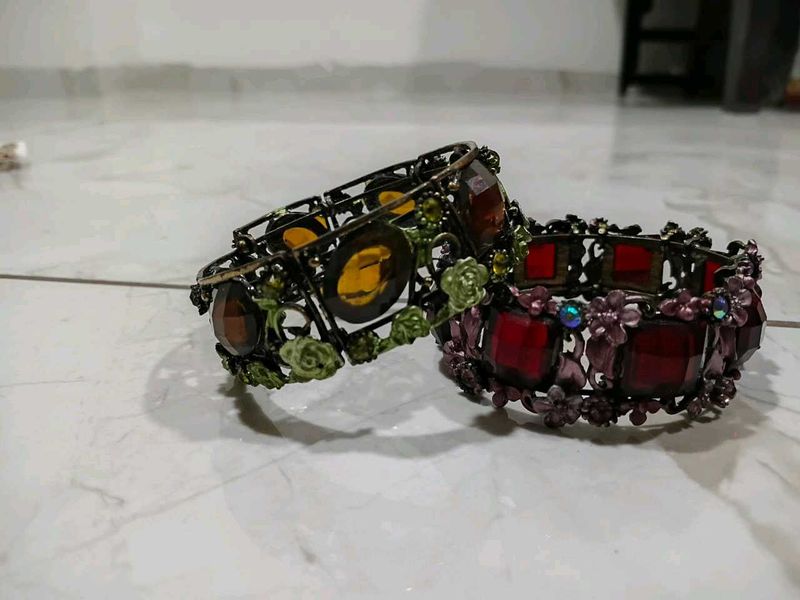 Vintage Jewel Tone Bangle Bracelets
