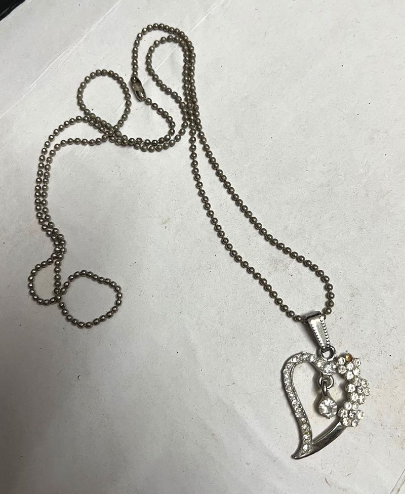 Heart Pendant Necklace with Bracelet
