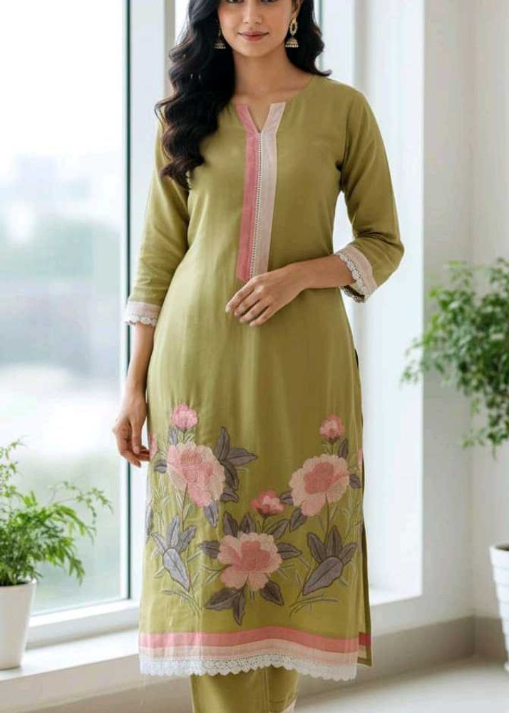 Elegant Green Floral Kurta