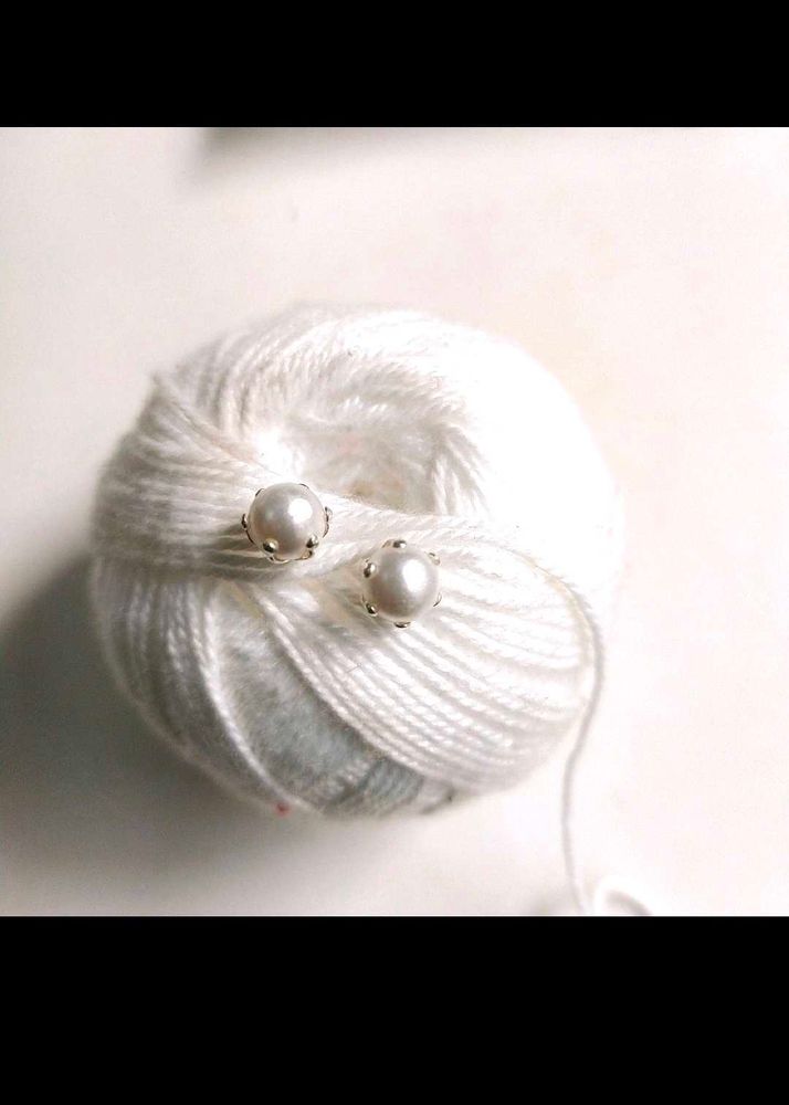 Pure Silver Pearl Stud Earrings
