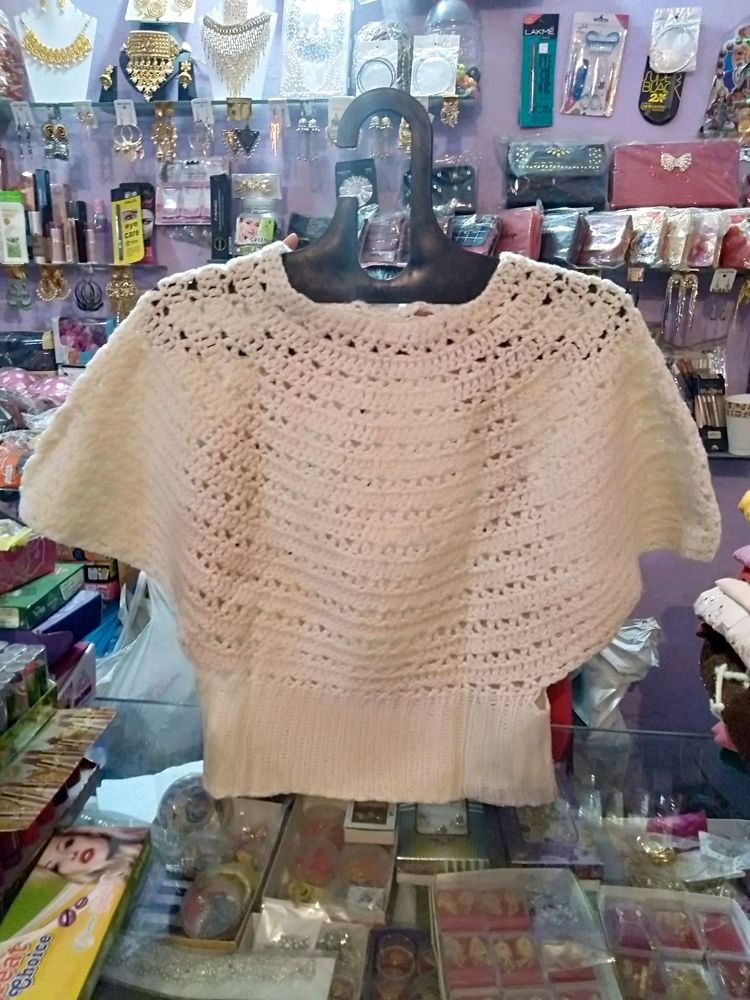 off white  woollen poncho...
