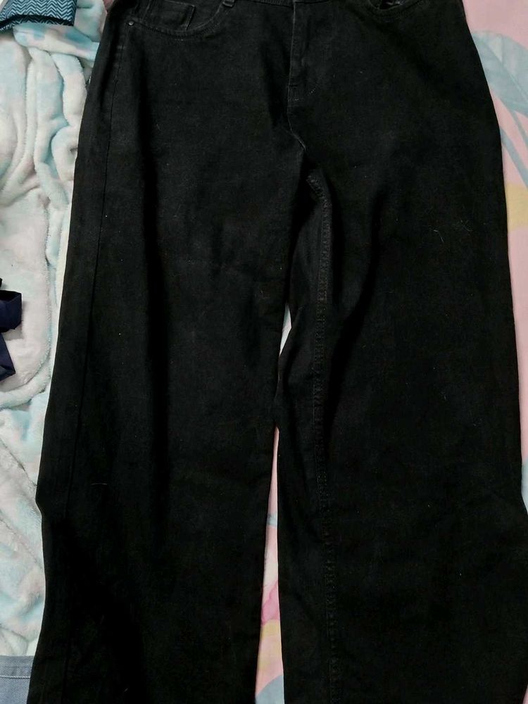 Black Wide Leg Jeans faded