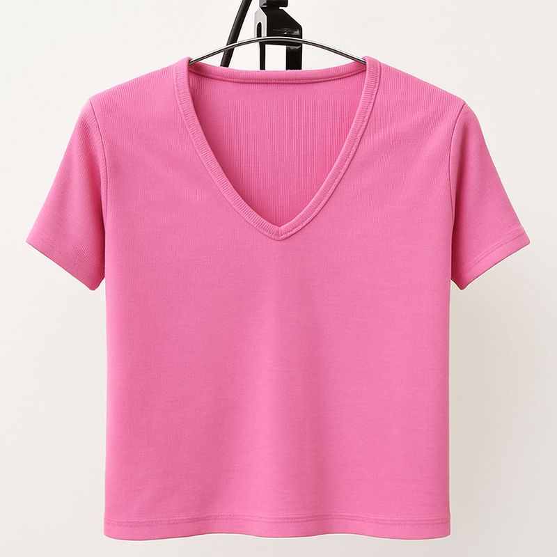 Pink V-Neck T-Shirt