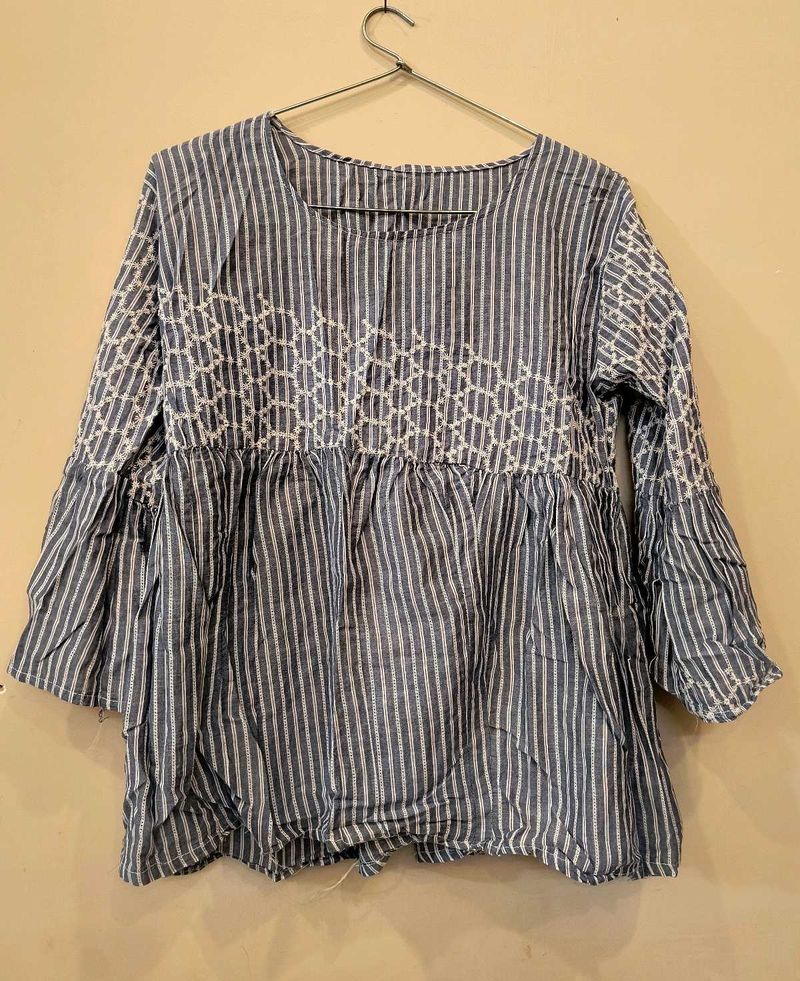 Striped Bell Sleeve Top