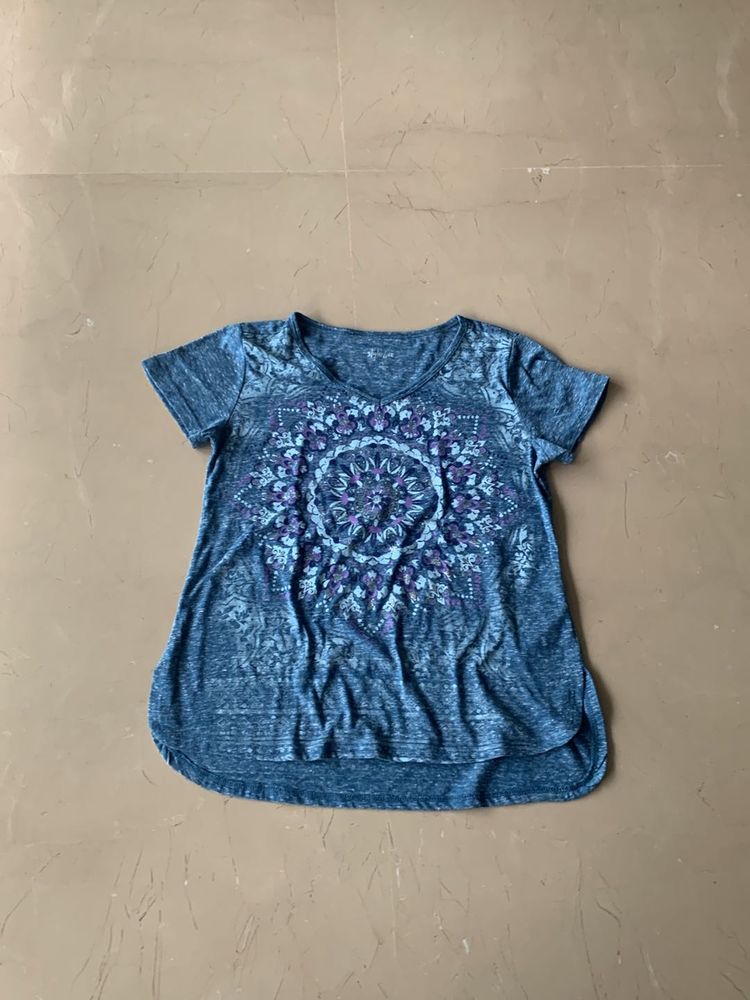 Blue Mandala Print Tee