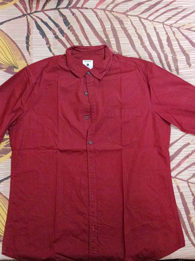 Burgundy AJO Button-Down Shirt - Size L