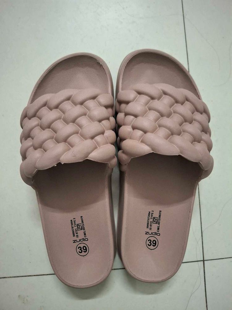 Stylish Braided Slip-On Slippers – Size 39 (UK 6)