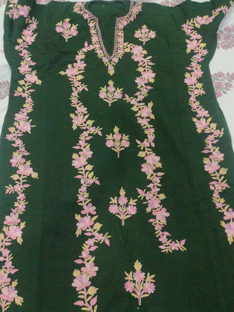 Embroidered Green Kurta
