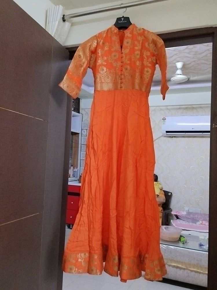 Orange Anarkali Dress