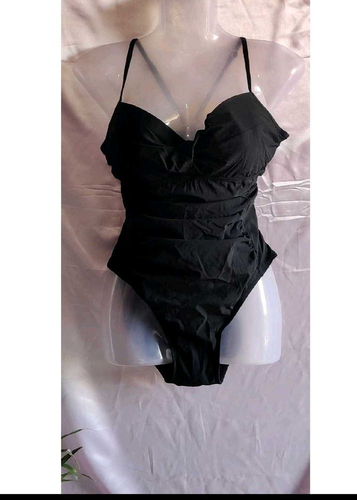 Black Padded Bodysuit Top