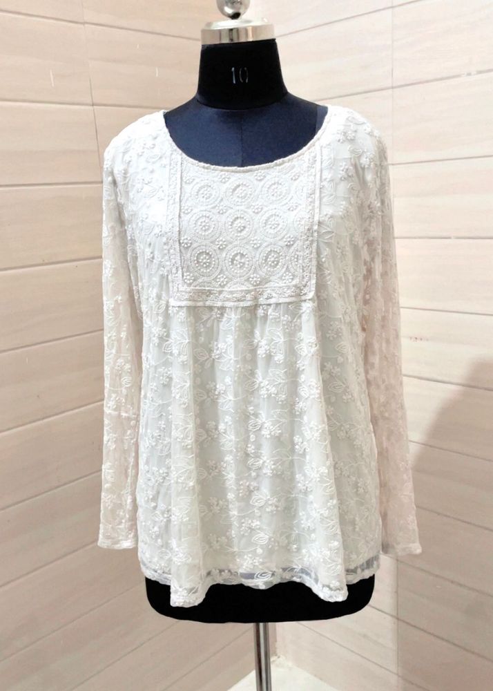 Imported Elegant White Lace Top