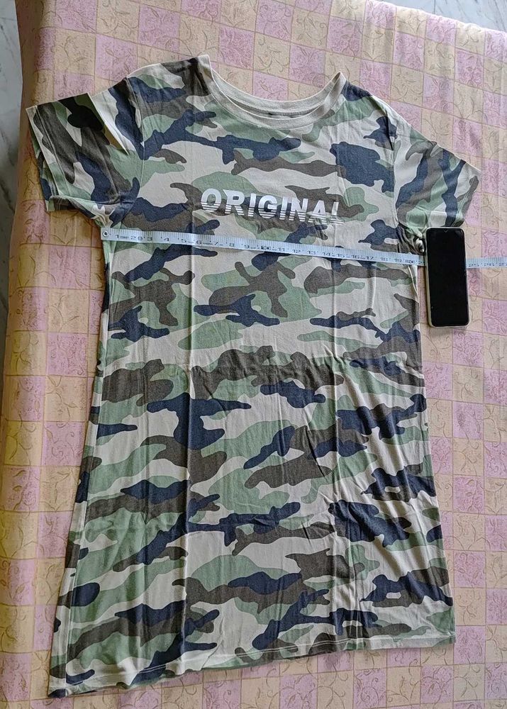Camouflage Print T-Shirt Dress