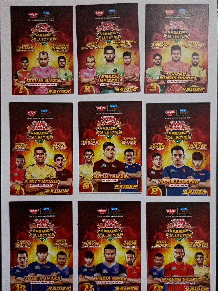 Top Ramen Pro kabaddi League 9 Cards