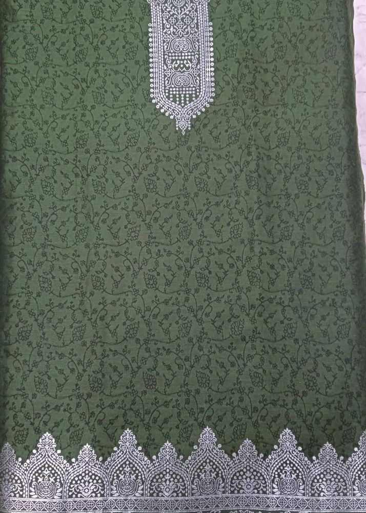 Green Printed Dress Material