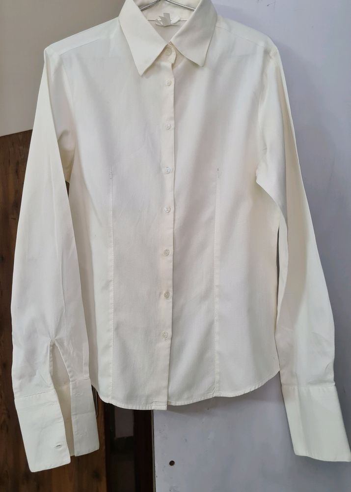 Park Avenue Women&#39;s Off White Formal Shirt