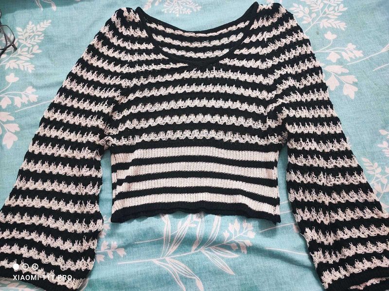 Crochet Striped Crop Top