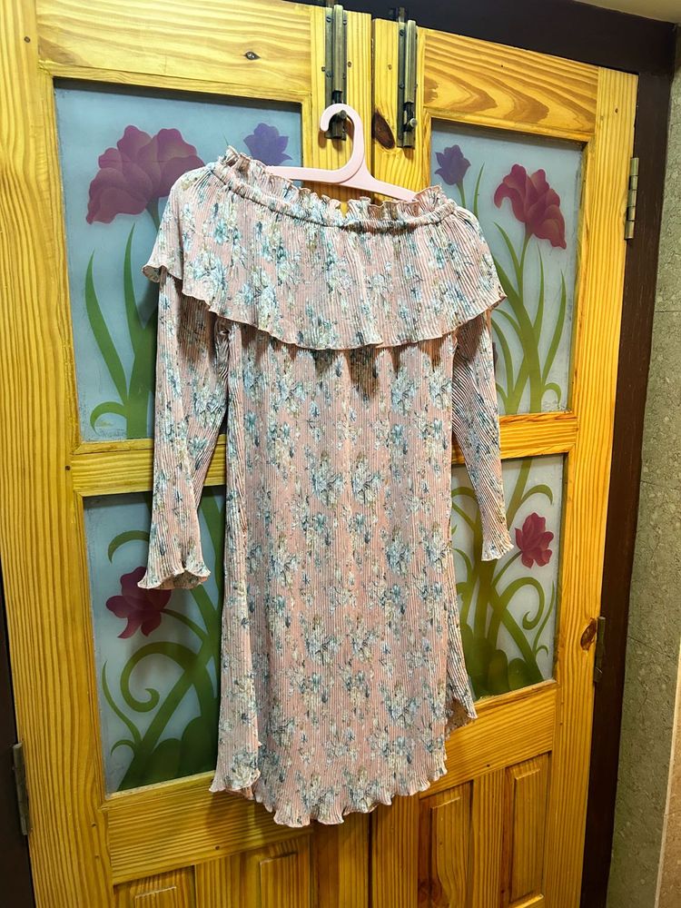 Cute Pink Offshoulder Dress