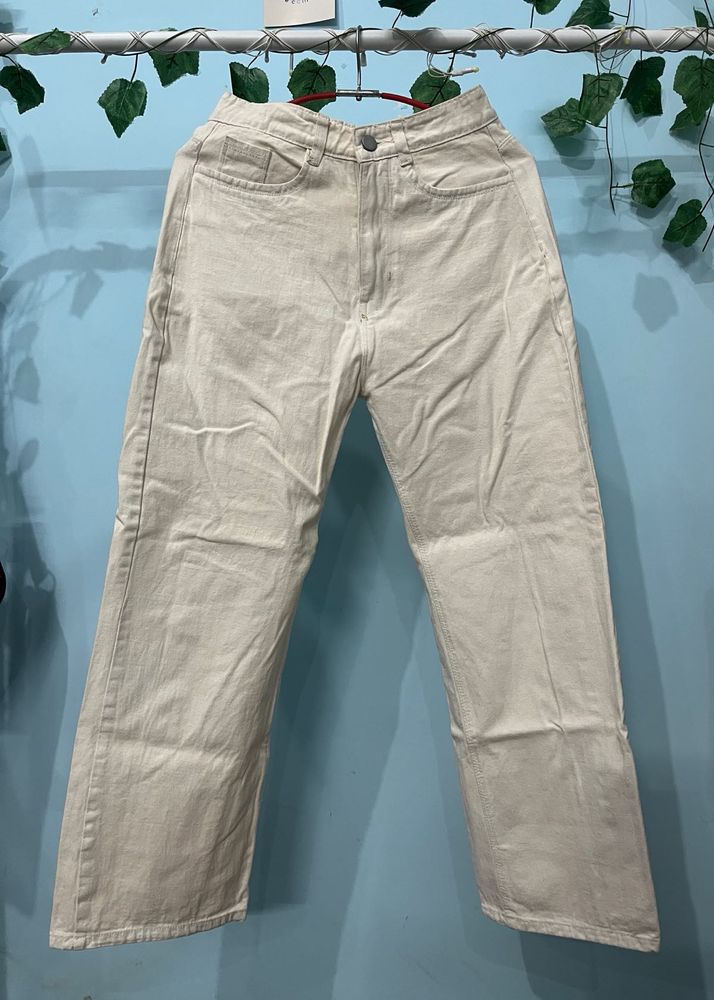 Off-White Wide Leg Jeans