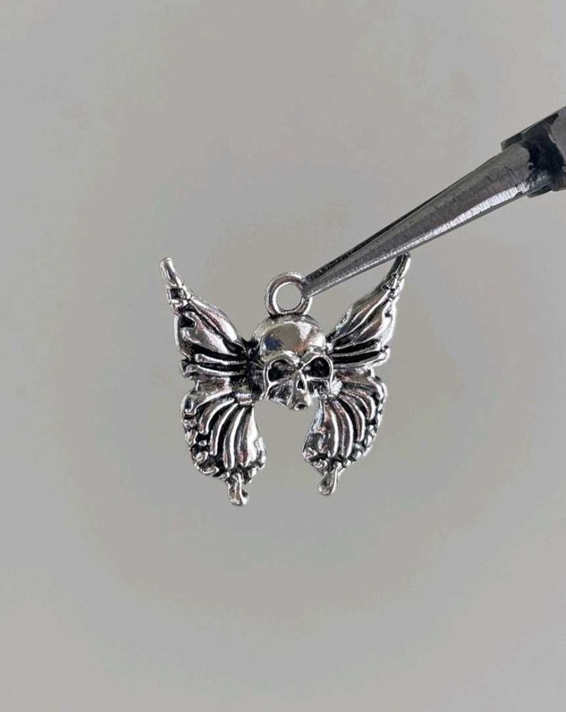 Goth Skull Butterfly Necklace