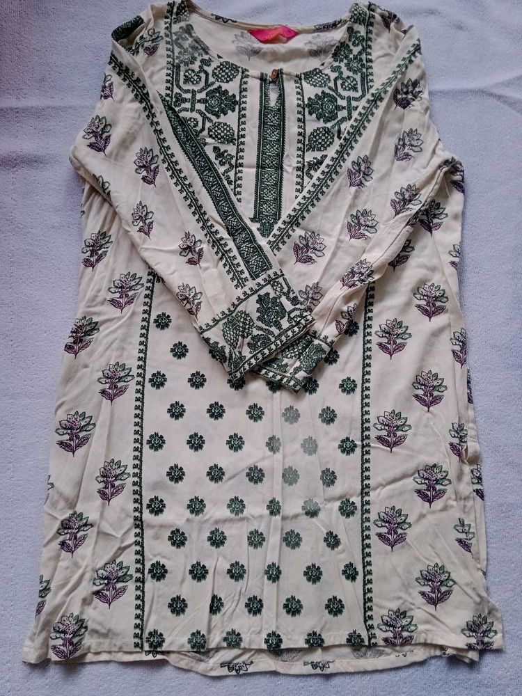Off White Short Kurti