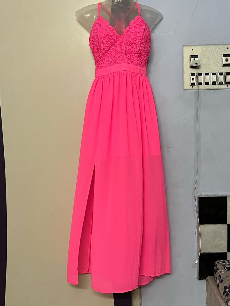 No boundaries Hot Pink Cochett Maxi Dress