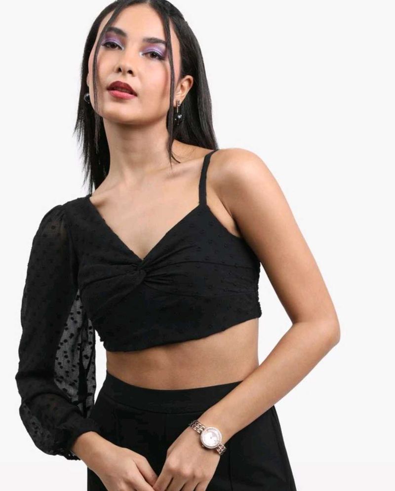 One Shoulder Sleeves Top