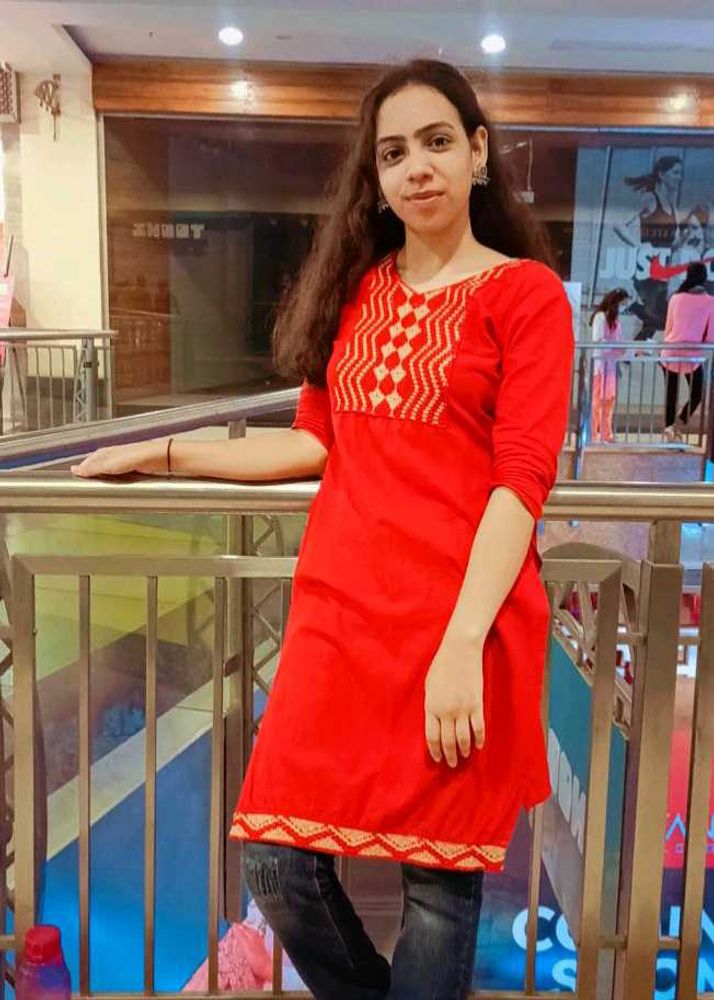 Red Embroidered Kurti