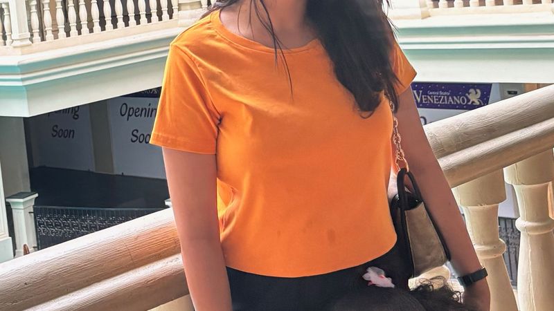 Orange Casual T-Shirt