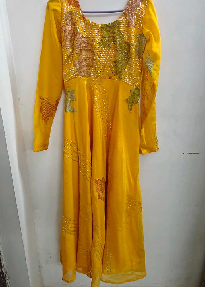 Yellow Anarkali Kurti