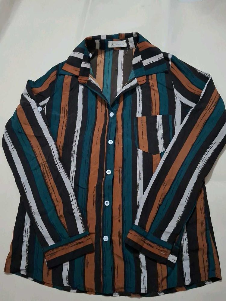 Striped Button-Down Shirt