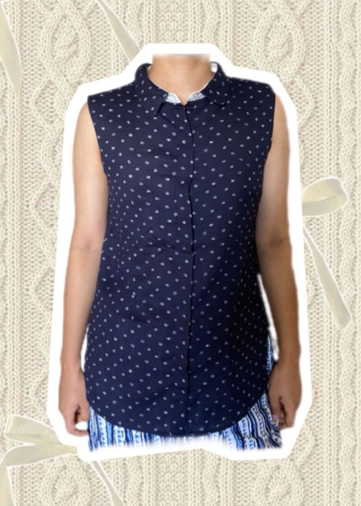 Navy Sleeveless Top
