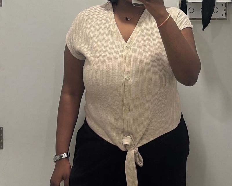 Cute Tie-Front Top