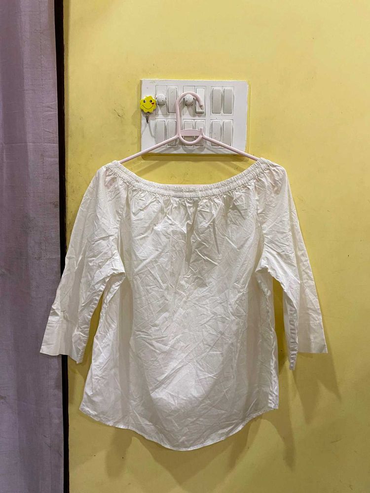 Off-Shoulder White Top