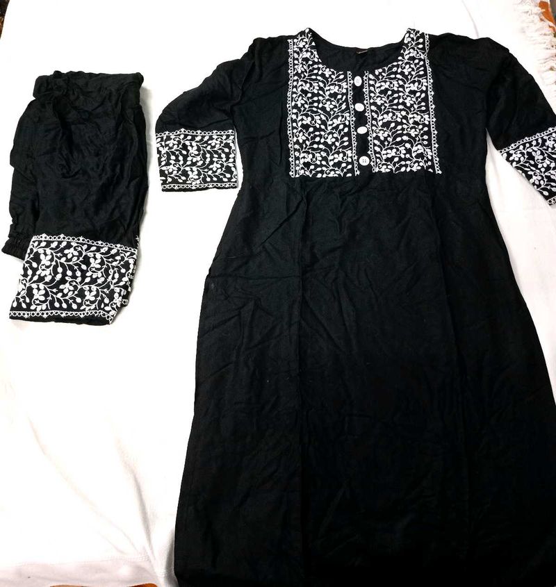 Black Chikankari Suit