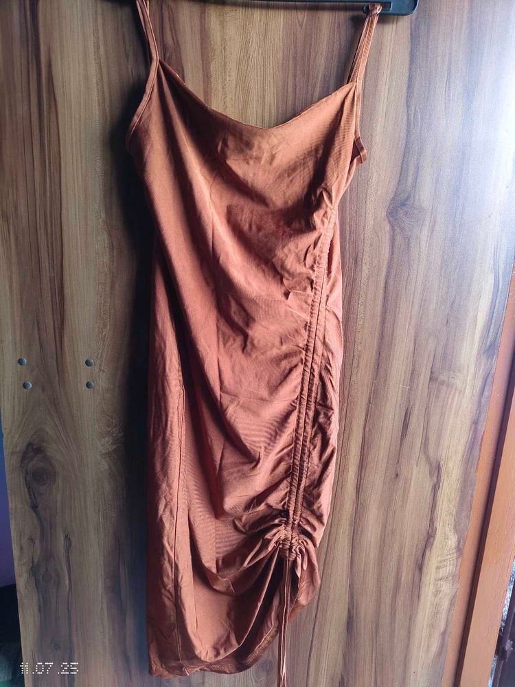 Satin Dress With Draw String