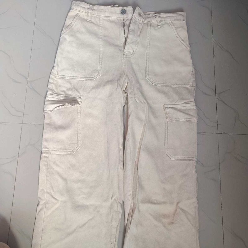 Beige Cargo Pants
